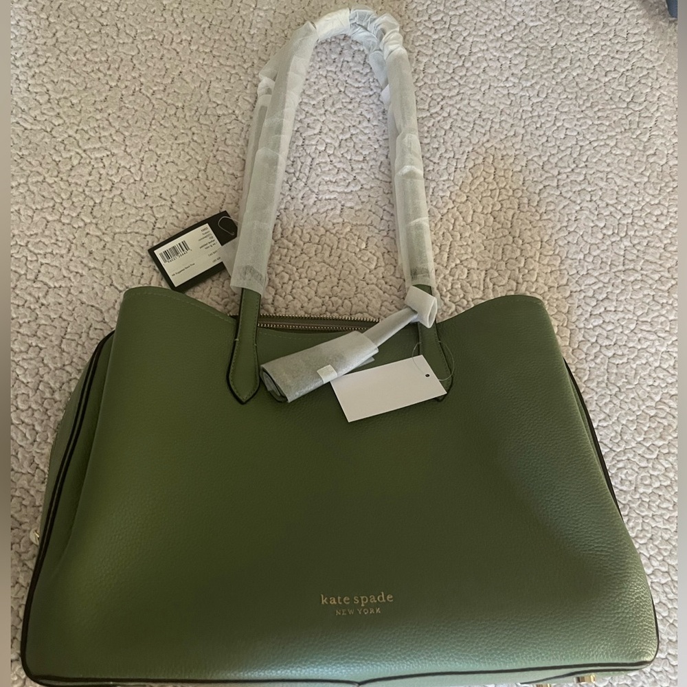 Kate Spade HUDSON LARGE WORK TOTE in color ROMAINE. (New with Tags)